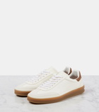 Loro Piana Tennis Walk suede-trimmed leather sneakers