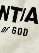 FEAR OF GOD ESSENTIALS - Logo-Flocked Cotton-Blend Jersey Sweatshirt - Neutrals