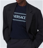 Versace Logo embroidered cotton jersey T-shirt