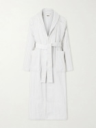TEKLA - Belted Striped Organic Cotton-Terry Robe - Neutrals