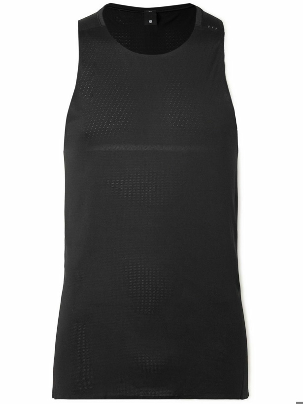 Photo: Lululemon - Fast and Free Perforated Recycled-Jersey Tank Top - Black