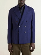 Paul Smith - Double-Breasted Wool and Linen-Blend Blazer - Blue