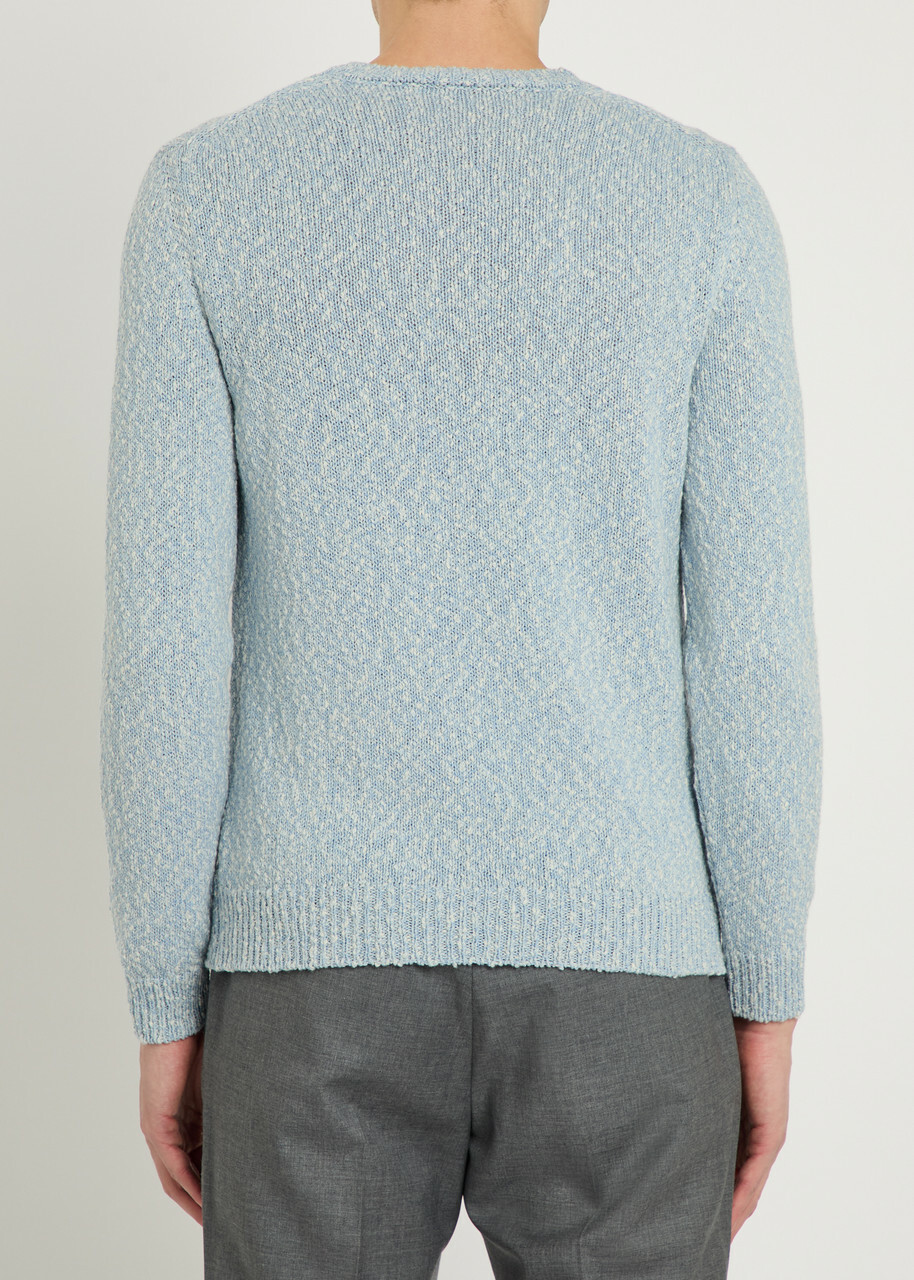 Slowear Crew-neck Cotton-knit Jumper Light Blue