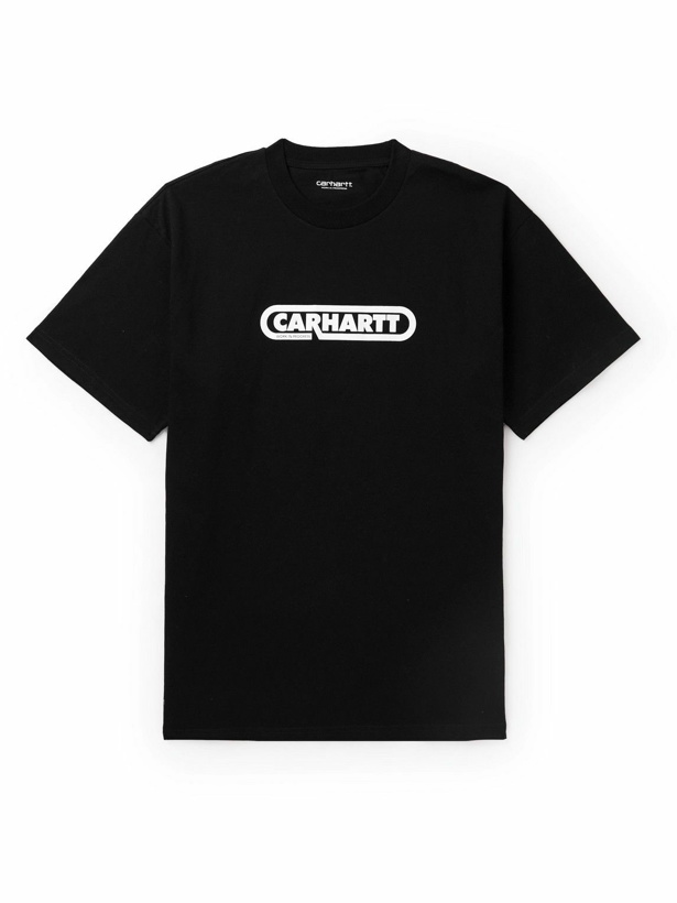 Photo: Carhartt WIP - Fuse Script Logo-Print Organic Cotton-Jersey T-Shirt - Black