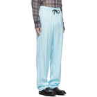 Dries Van Noten Blue Viscose Drawstring Trousers