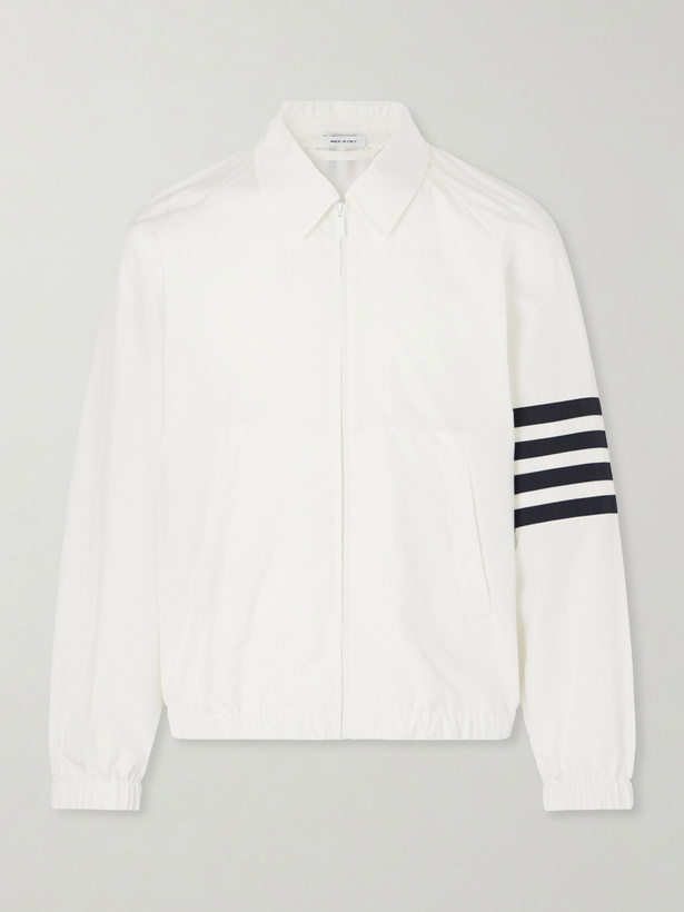 Photo: Thom Browne - Striped Ripstop Track Jacket - White