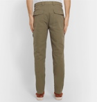 Brunello Cucinelli - Slim-Fit Garment-Dyed Cotton-Blend Twill Trousers - Green