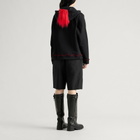 Navinder Nangla Mohawk Fur Hoodie in Black/Red