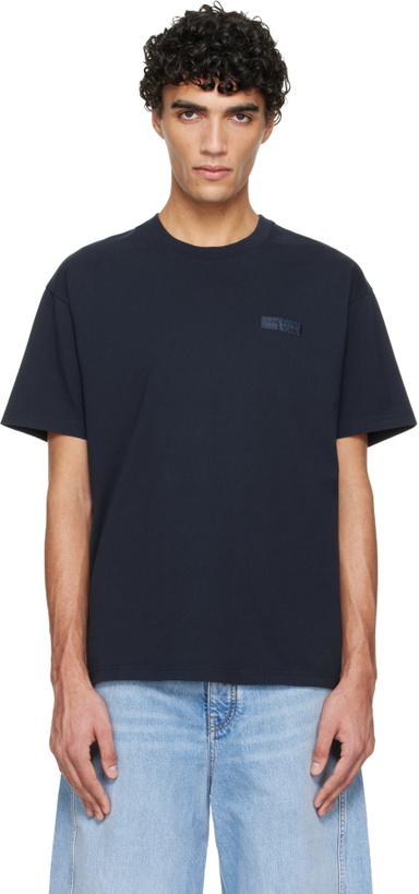 Photo: Givenchy Navy 'GIVENCHY Paris' Gros Grain T-shirt