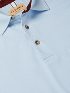 Purdey - Berkshire Cotton-Blend Piqué Polo Shirt - Blue