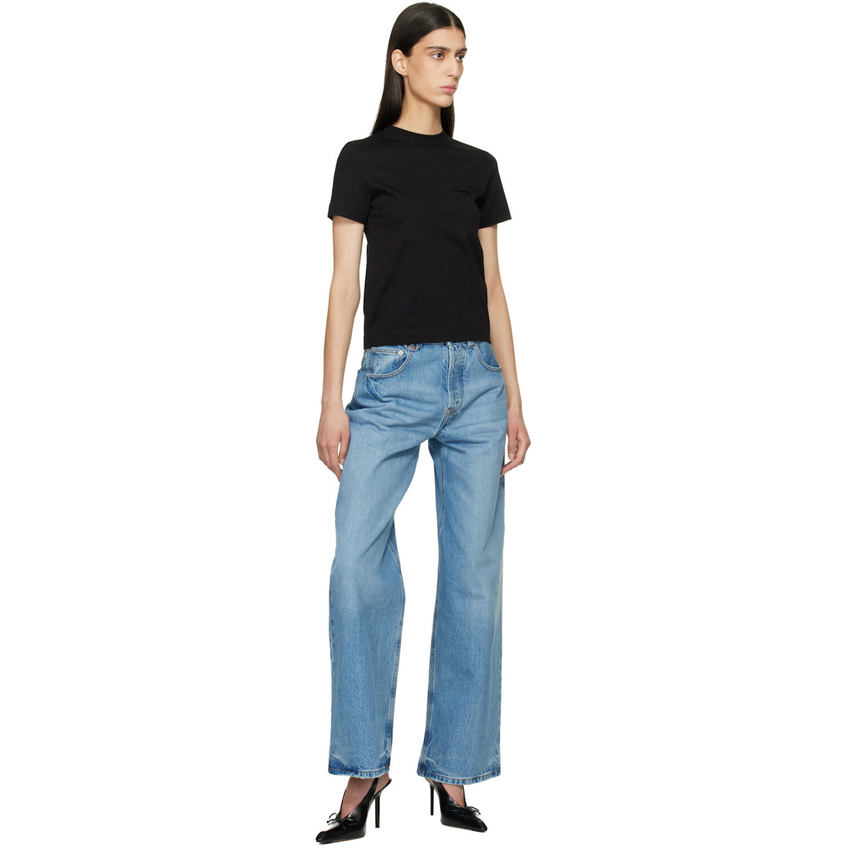 JACQUEMUS Black 'The Gros Grain short-sleeve' T-shirt