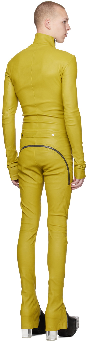 Rick Owens Green Gary Leather Jumpsuit
