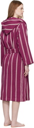 Tekla Purple Terry Hooded Bathrobe