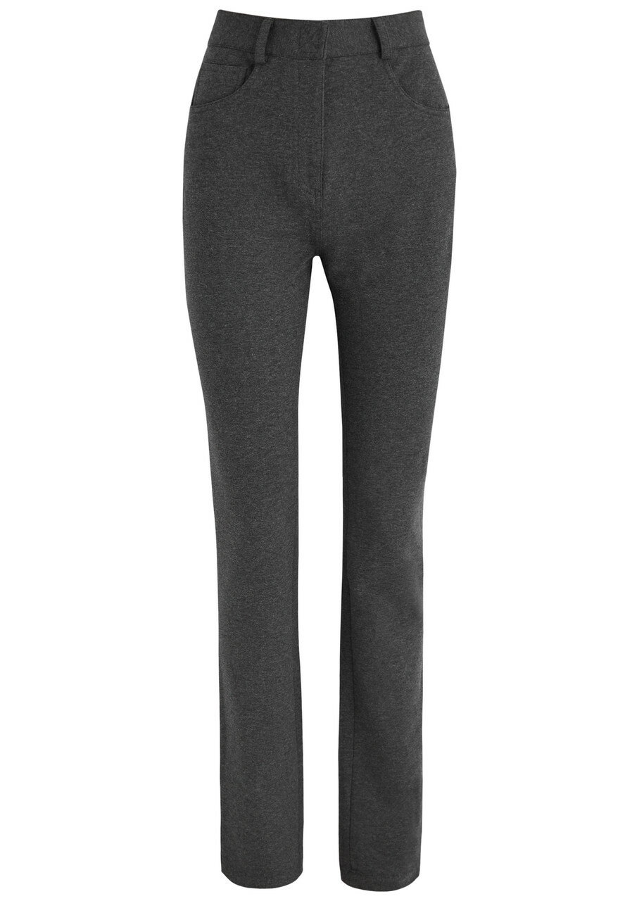 Norma Kamali Belted Stretch-cotton Trousers Dark Grey