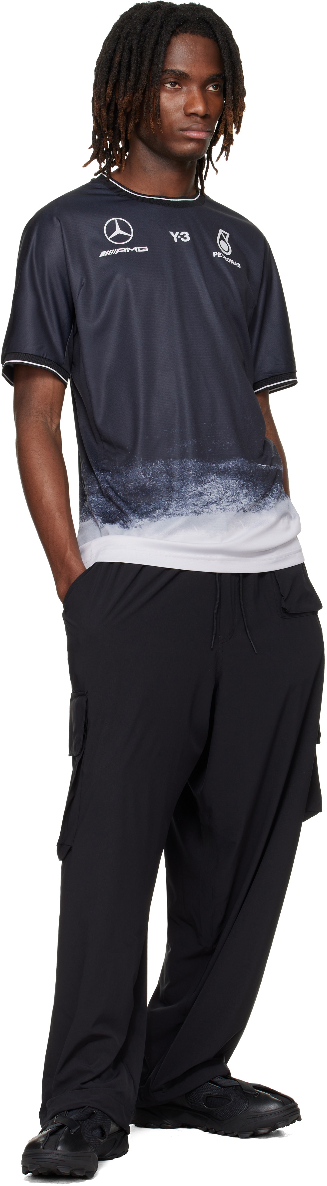Y-3 Black Mercedes-AMG F1 Edition Mechanics Jersey T-shirt