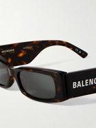 Balenciaga - Rectangular-Frame Tortoiseshell Acetate Sunglasses