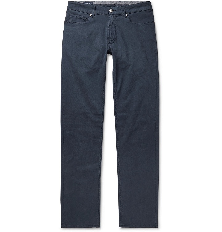 Photo: Peter Millar - Wayfare Slim-Fit Tencel and Cotton-Blend Trousers - Blue
