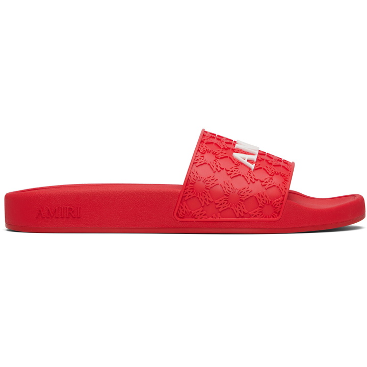 Photo: AMIRI Red MA Quad Pool Slides