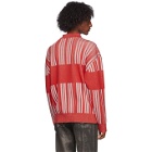Martine Rose Red Zip Prysm Sweater