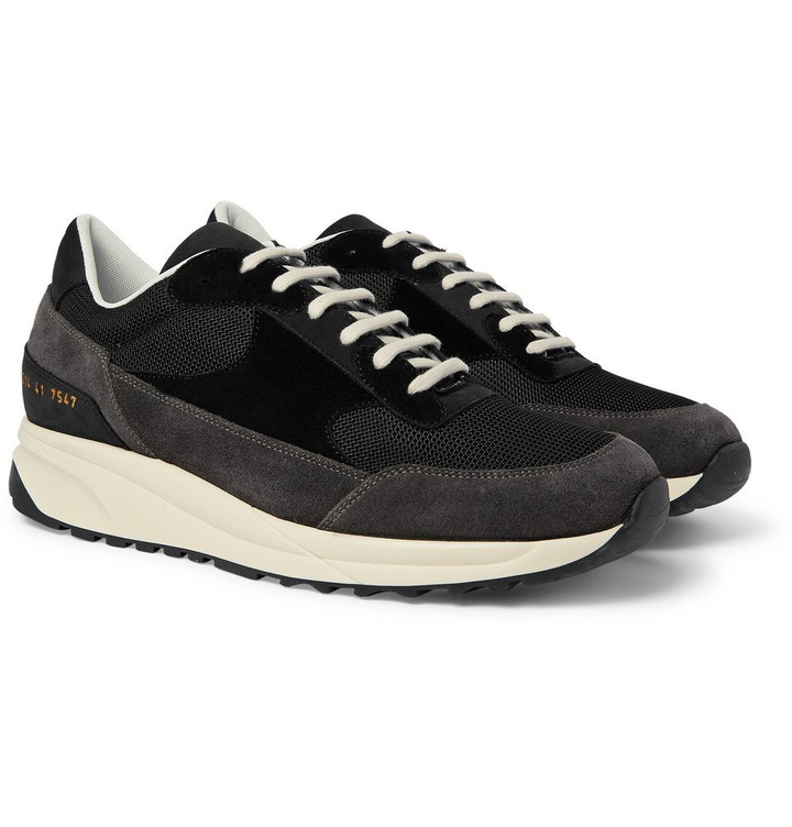 Photo: Common Projects - Track Classic Nubuck, Suede and Mesh Sneakers - Black