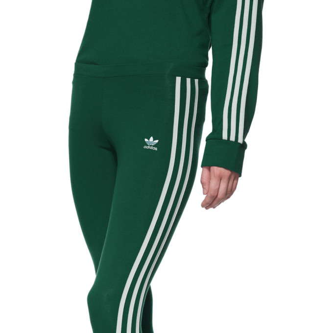 adidas Originals Womens 3 Stripes Leggings - Green