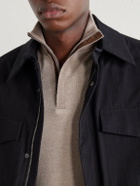 N.PEAL - Regent Cashmere and Silk-Blend Half Zip-Up Sweater - Brown