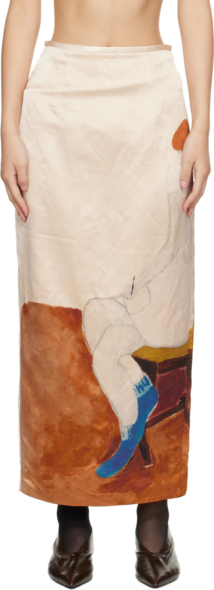 KHAITE Beige Winton Maxi Skirt