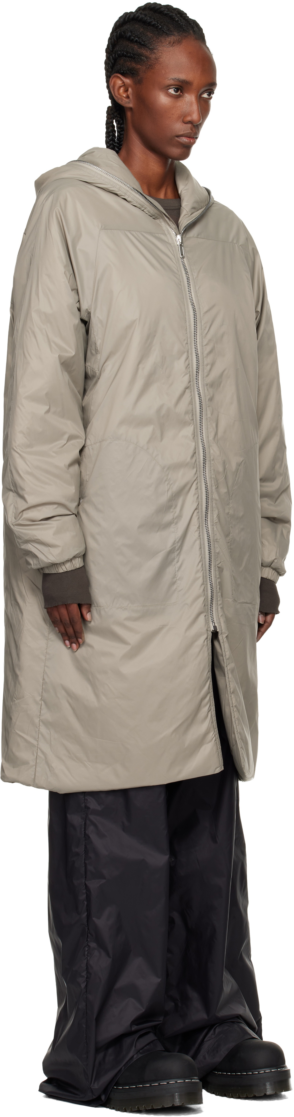 Rick Owens DRKSHDW Taupe Concordians Sealed Windbreaker Coat