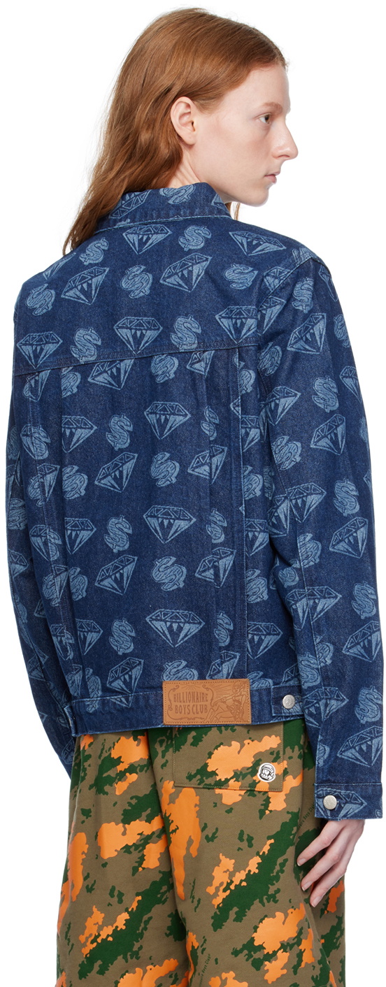 Billionaire Boys Club Navy Printed Denim Jacket