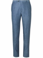 Canali - Tapered Linen Suit Trousers - Blue