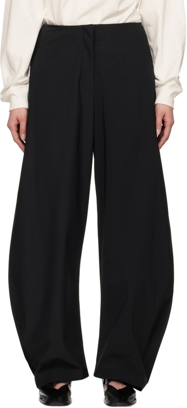 Photo: AMOMENTO Black Curved Silhouette Trousers