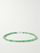 Miansai - Coda Rhodium-Plated Silver Aventurine Beaded Bracelet - Green