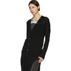 Rick Owens Black Wool Long Cardigan