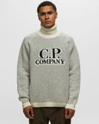C.P. Company Wool Jacquard 3 Roll Neck Knit Black/White - Mens - Pullovers