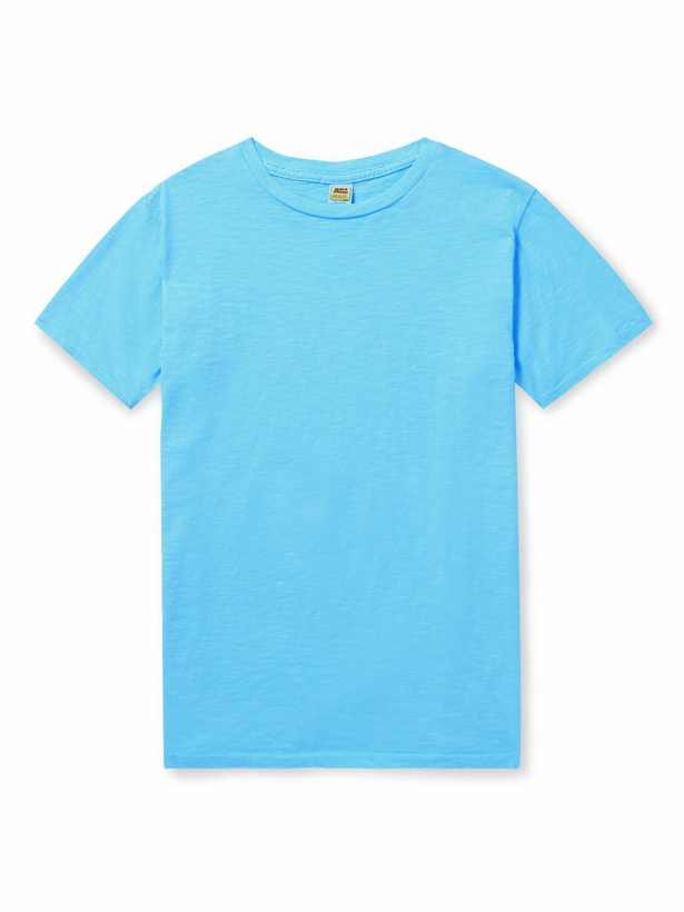 Photo: Velva Sheen - Slim-Fit Slub Cotton-Jersey T-Shirt - Blue