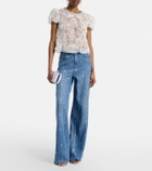 Self-Portrait Tulle lace top