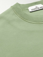 Stone Island - Logo-Appliquéd Garment-Dyed Cotton-Jersey Sweatshirt - Green