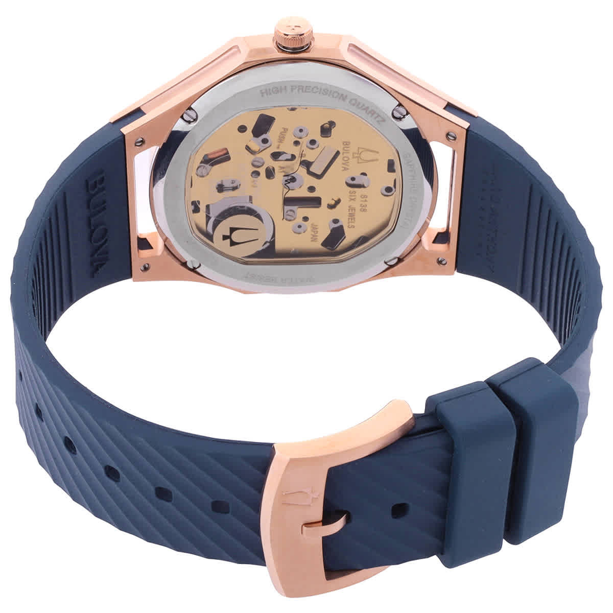 Bulova Curv Quartz Diamond Blue Dial Ladies Watch 97P174 Bulova