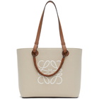 Loewe Beige Canvas Small Anagram Tote