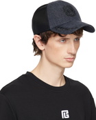 Balmain Gray Balmain Écusson Embroidered Denim Cap