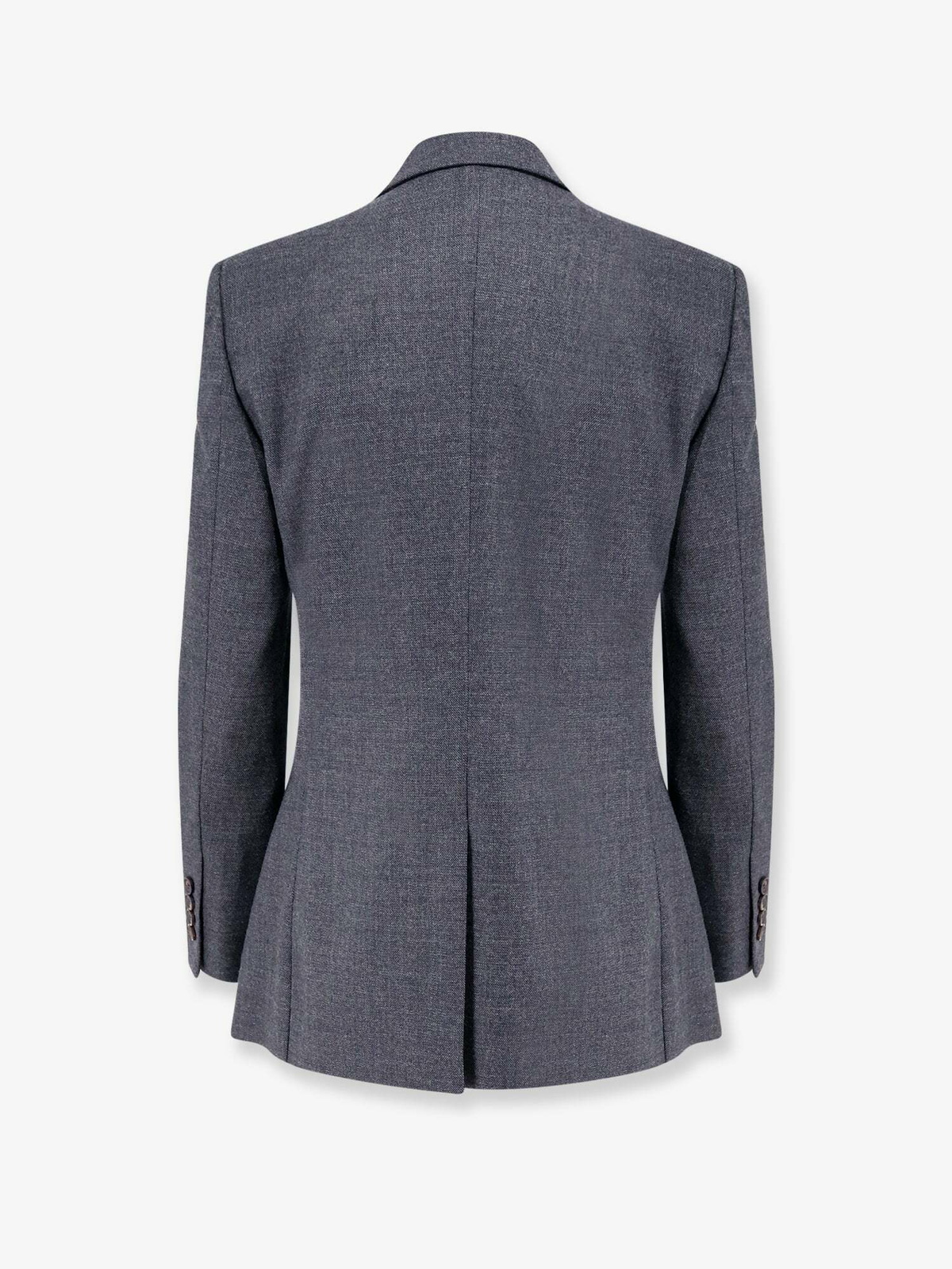 アウターその他 BRUNELLO CUCINELLI Woman Waistcoat Grey MH5672006 C011 Brunello Cucinelli - Gray wool jacket with flower brooch
