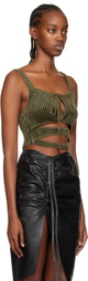 ANDREĀDAMO Khaki Cutout Tank Top