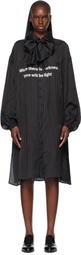 YOHJI YAMAMOTO Black Message Scarf Shirt