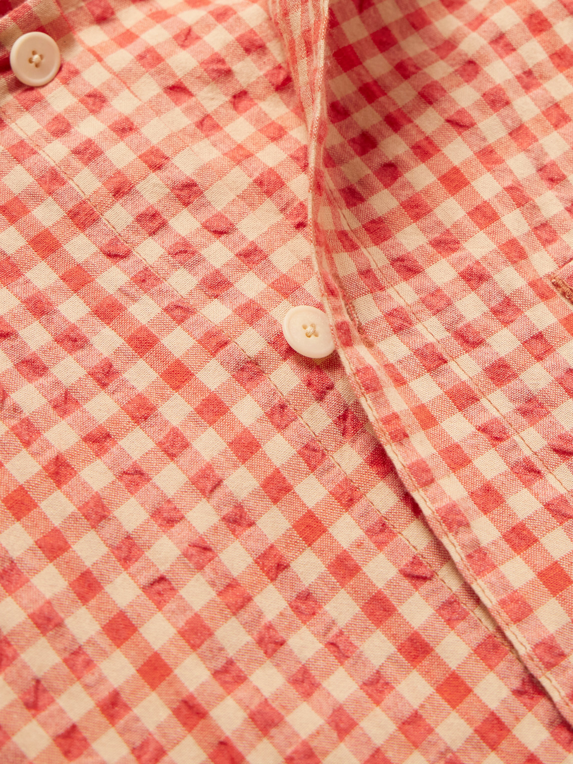 Folk - Gabe Cotton-Blend Seersucker Shirt - Red