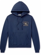 Cherry Los Angeles - Logo-Embroidered Cotton-Jersey Half-Placket Hoodie - Blue