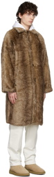 Clot Brown Southern Collar Faux-Fur Coat