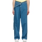 Lanvin Blue Large Belted Jeans