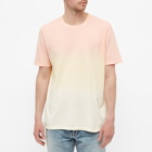 Saint Laurent Men's Tie Dye T-Shirt in Pink/Ecru/Natural