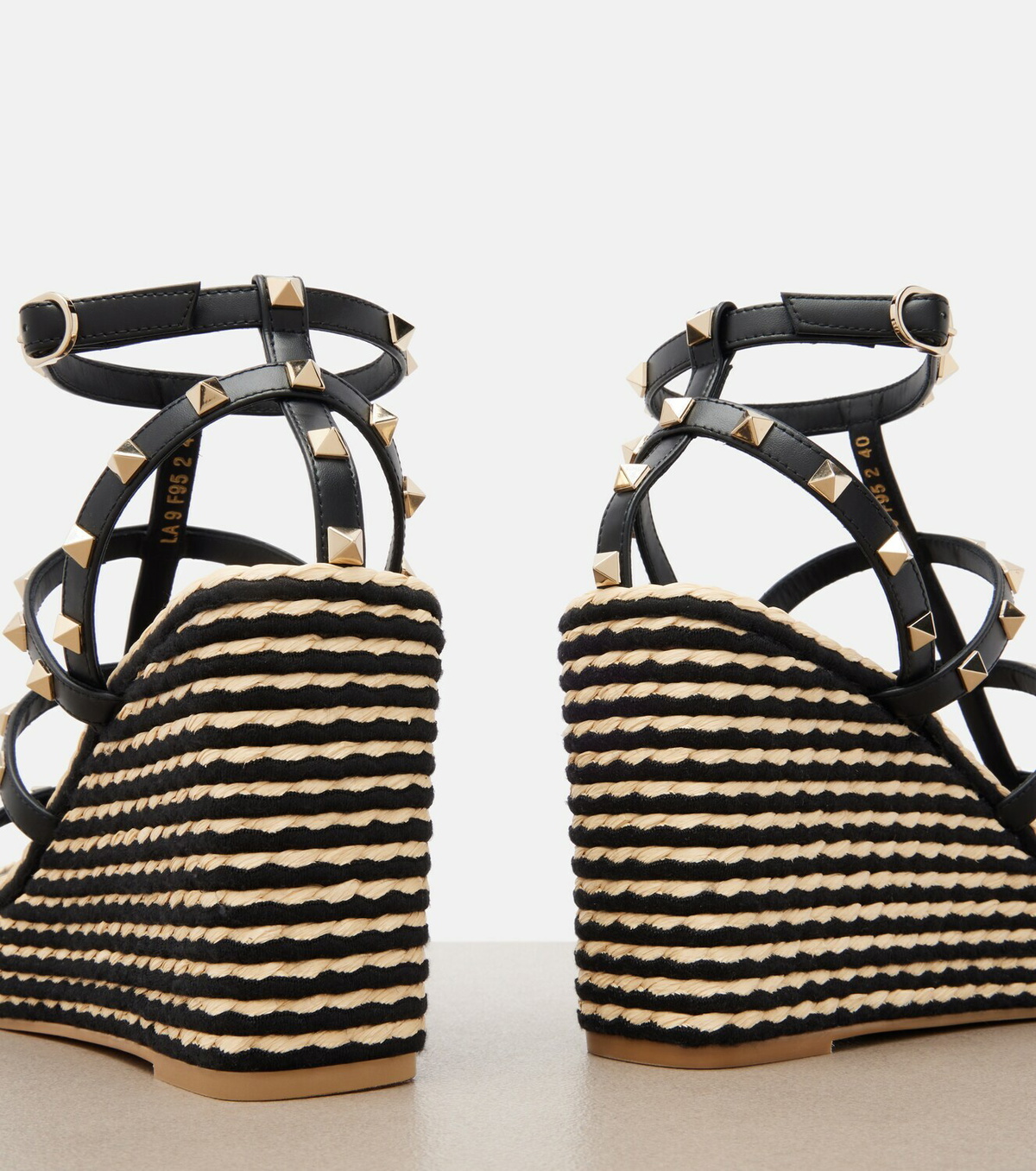 Valentino Garavani Rockstud leather espadrille wedges