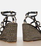Valentino Garavani Rockstud leather espadrille wedges